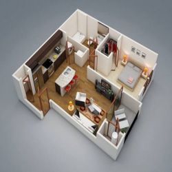 Căn Hộ Chung Cư 50m2 với thiết kế 2 phòng ngủ hiện đại